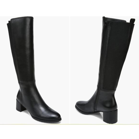 NEW Naturalizer Women's 11 Brent Knee High Boots Black Leather No Box - Picture 1 of 10